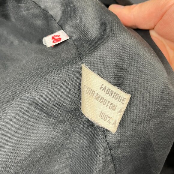 Vintage Leather Double Breast Longline‎ Coat Unisex XL Slouchy Distressed Baggy - Picture 10 of 16